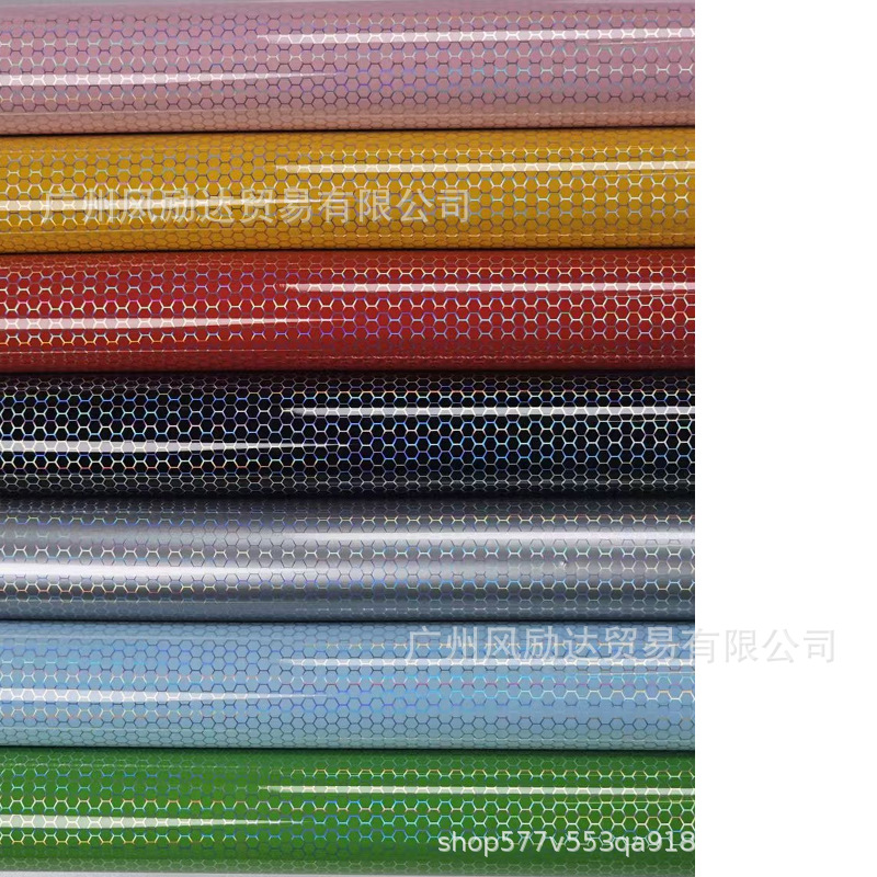 PET Laser Honeycomb Rainbow Carbon Fiber Interior Trim Glossy Black Red Silver Full Body Motorcycle Color Change Film