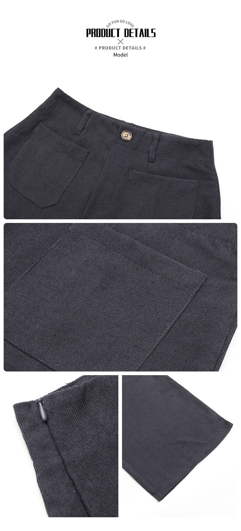 women's autumn and winter loose casual pants commuting high-waisted wide-leg pants corduroy casual button trousers_voghion.com