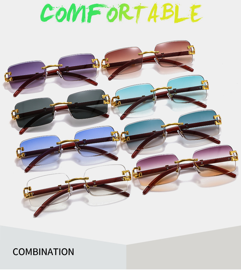 PC, UV400 Protection Lens Material Square Glasses Style Travel Occasion Leopard Pattern Vacation Cool Style Leopard PC UV400 Protection Square Frameless Men's Sunglasses