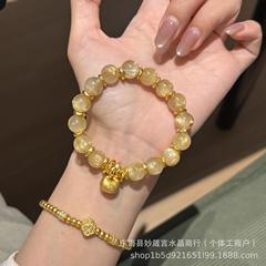 金店同款胖福盘缠花珠发晶手链女新款新中式小众轻奢手串送礼物