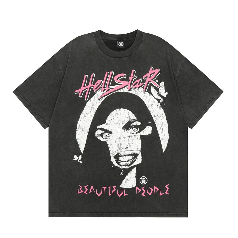 クロスボーダー新しい夏アメリカンレトロ半袖クリエイティブレタープリントルーズトレンディブランド半袖Tシャツトップス男性と女性用|undefined