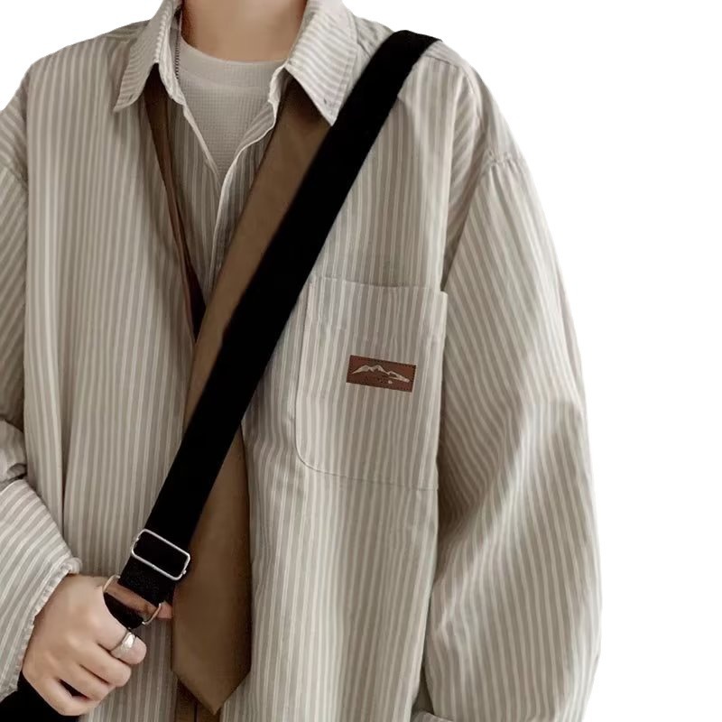 2024 letras camisa de manga larga estilo japonés Hong Kong ins camisa suelta niños tendencia de verano chaqueta casual de todo fósforo