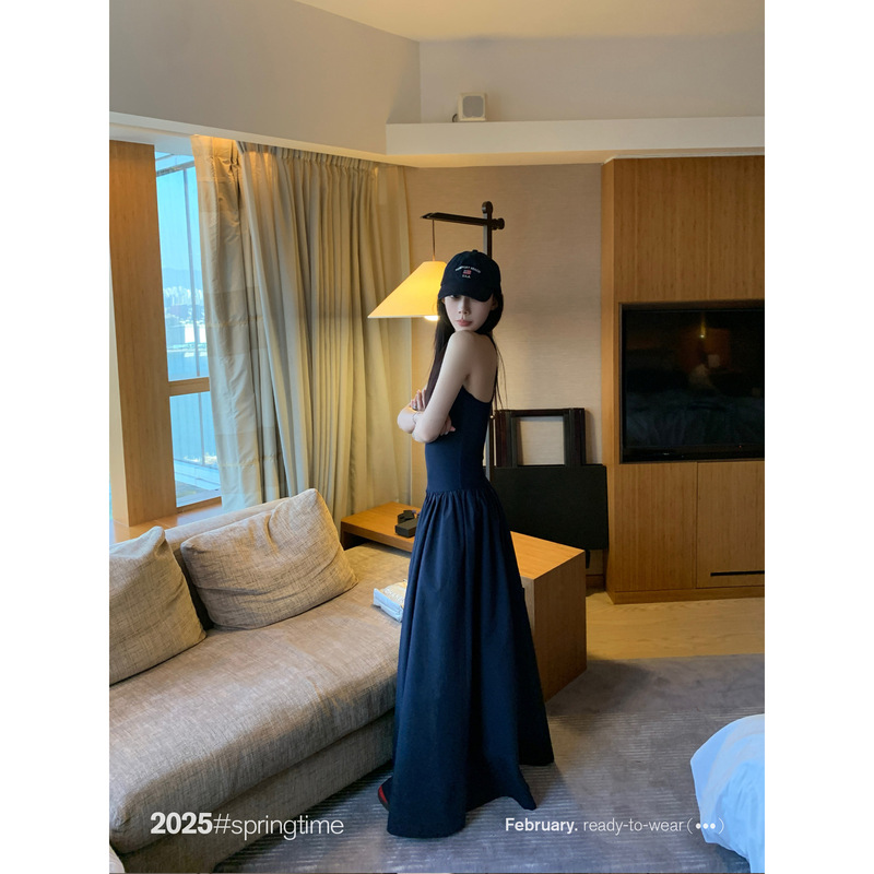 SUNONEONE 大摆吊带长裙连衣裙女夏季白色法式修身收腰设计感裙子|undefined