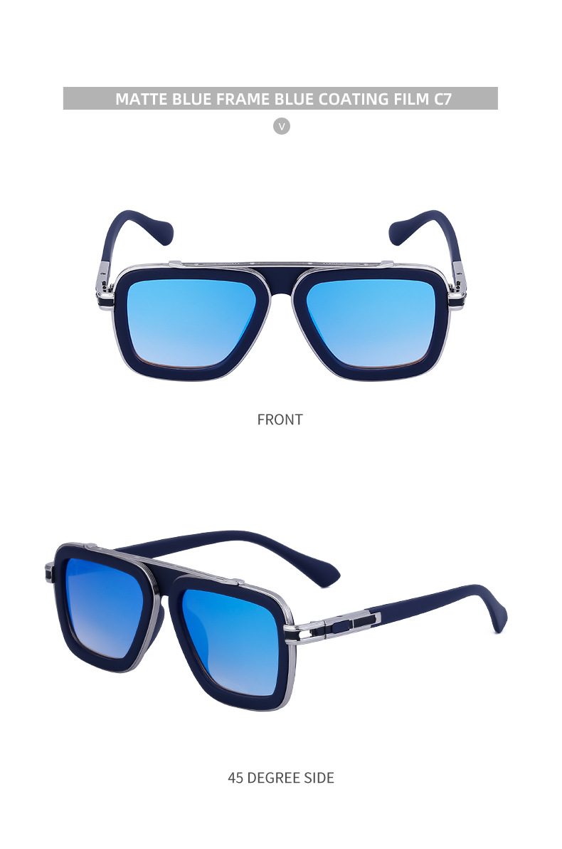60g Weight Full Frame Glasses Structure Sunglasses Classification PC, UV400 Protection Lens Material Square Glasses Style Travel, Fishing Occasion Solid Color Pattern All Seasons Season Women's Gender Casual, Elegant, Lady Style Grey Color Casual Elegant Lady Solid Color PC UV400 Protection Square Full Frame Men's Sunglasses 8