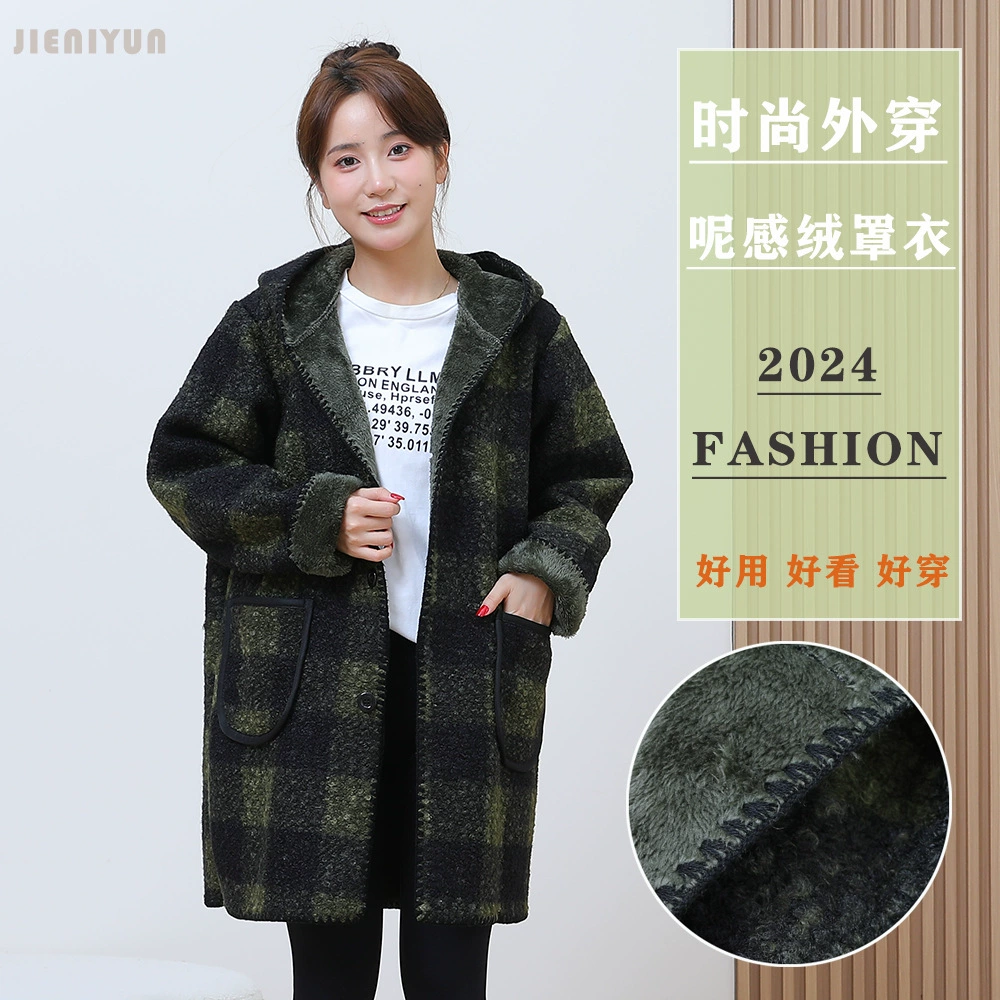 Ощущение пальто пальто для взрослых женщин зимний бархатный толстый пуховик для работы по дому кухонный костюм с длинными рукавами фартук