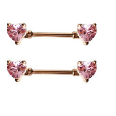 Stainless steel double heart-shaped bead ring 1.6x16mm rod, foreign trade bead, foreign trade piercing wholesale