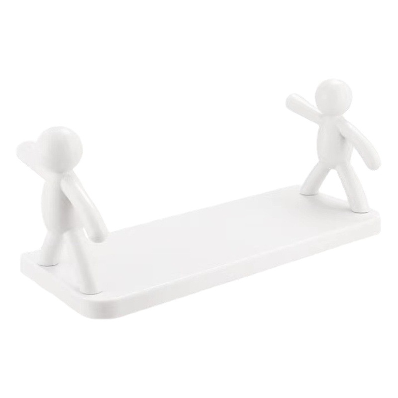 Nuevo estilo japonés pequeño estante de almacenamiento cocina y baño estante de almacenamiento Punch-libre en forma de pared estante de almacenamiento al por mayor