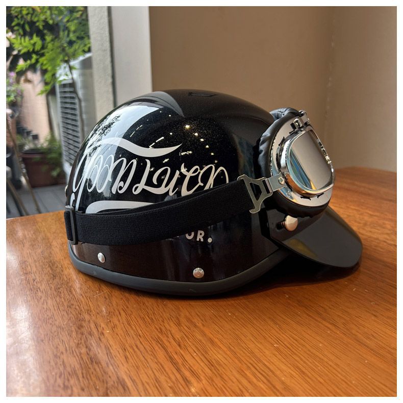 Helmet Retro Electric Motorcycle 3C Certified Four-Season Electric Vehicle Safety Helmet Summer Men's and Women's Half Helmet Motorcycle Trendy Brand