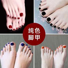 批發純色腳指甲美甲貼片成品夏季顯白腳指甲多款亮面腳甲可穿戴式