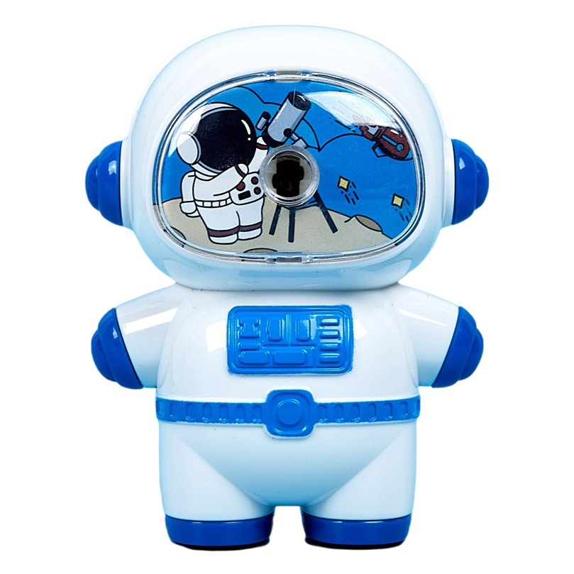 Dibujos animados astronauta sacapuntas Sacapuntas de lápiz de manivela suministros escolares Sacapuntas de lápiz automático sacapuntas al por mayor