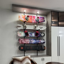 滑板壁挂架滑雪板展示支架落地双翘长板摆放橱窗收纳陈列多层配件