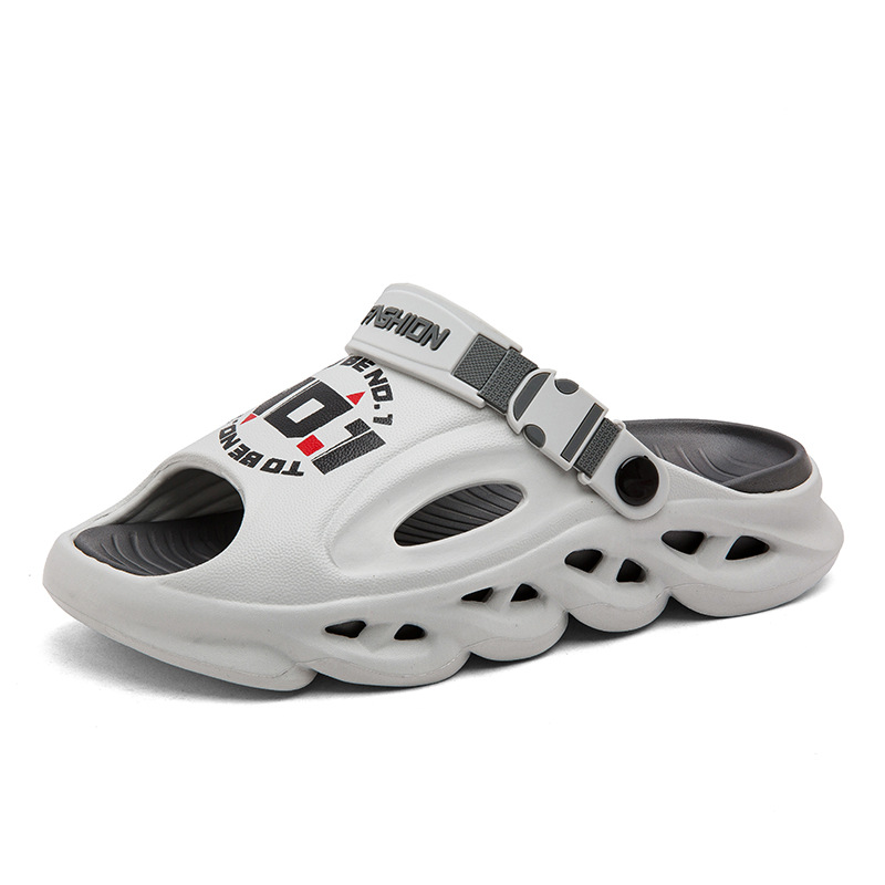 En nombre de las pantuflas de verano para hombres, nuevo estilo antideslizante, sensación de mierda, conducción, sandalias de doble uso, deportes y ocio, sandalias de playa de suela blanda