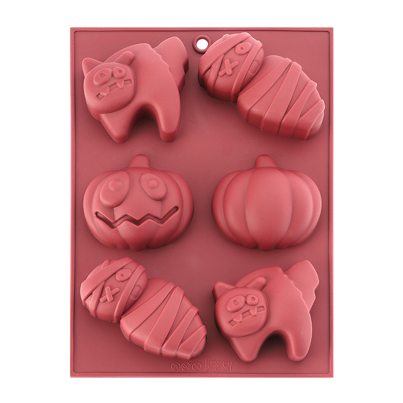 Stampo per torta di Halloween a 6 cavità, in silicone, a forma di zucca e mummia, divertente per bambini, cucina, sala da pranzo e bar_voghion.com