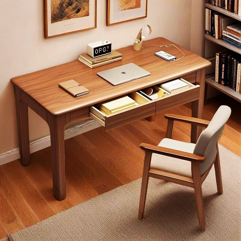 All-solid wood desk, Chinese-style table, simple modern home student writing desk, office bedside study desk, adult computer desk All-solid wood desk, Chinese-style table, simple modern home student writing desk, office bedside study desk, adult computer desk