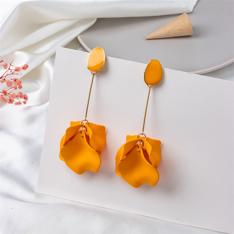 25g Weight Earrings, Ear Studs Classification Wedding, Travel Occasion Alloy Material Rose, Petal Pattern Women'S Gender Plating Design Fashion Style Fashion Rose Petal Alloy Women'S Earrings Ear Studs 30