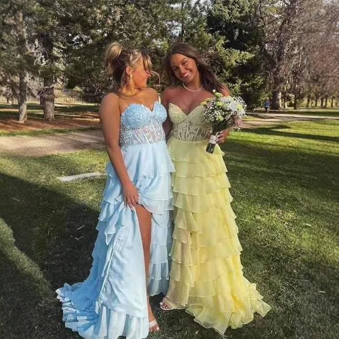 Strapless Evening Dress 2026 Spring New Style Sexy Slit Slim Fit Party Ball Gown Cake Dress for Women