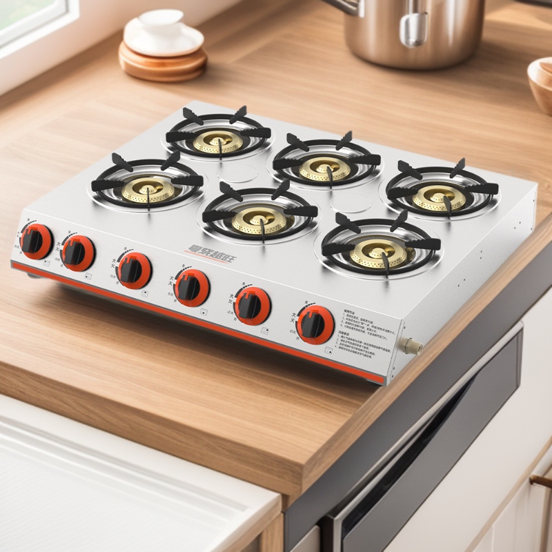 National Standard Commercial Gas Stove Clay Pot Stove with Multiple Burners Gas Stove Multi-Eye Gas Stove Clay Pot Rice Casserole Stove for Street Vending