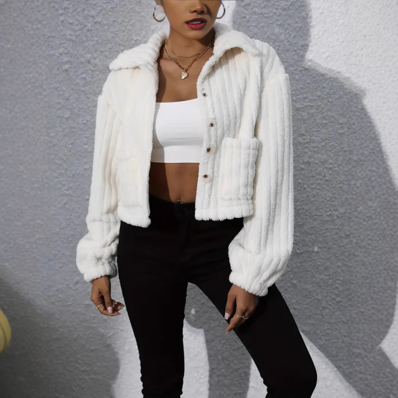 Amazon Cross-Border Casual Sports Plush Jacket Teddy Bear Jacket Women's Elegant Style Imitation Fur Jacket