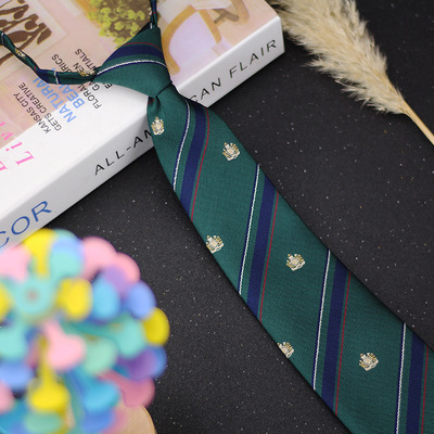 factory Direct selling kindergarten Class clothes school uniform men and women children Buckle JK Jacquard weave Lazy man necktie