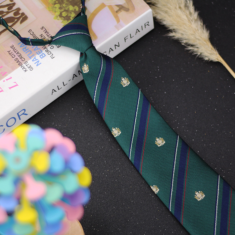 factory Direct selling kindergarten Class clothes school uniform men and women children Buckle JK Jacquard weave Lazy man necktie