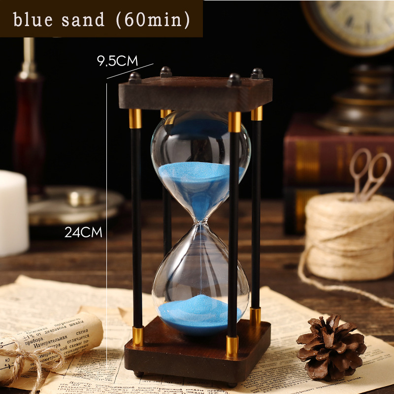 Classic Wooden Hourglass Timer For Home And Office Decoration_voghion.com