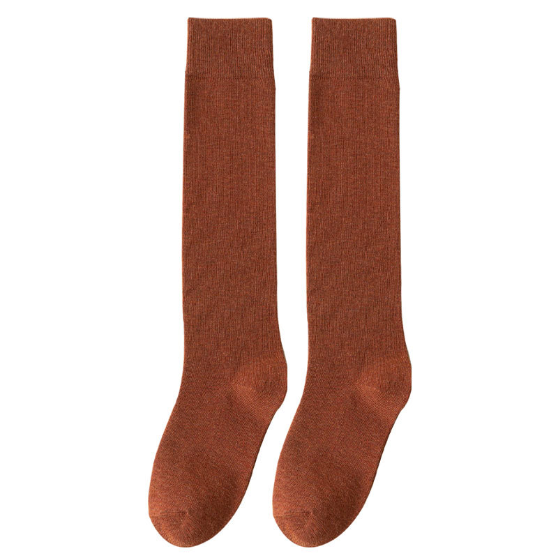 Calcetines de compresión de estilo japonés para mujer Otoño e Invierno forro de lana delgada pierna caliente JK viento calcetines largos calcetines de rodilla calcetines de pantorrilla