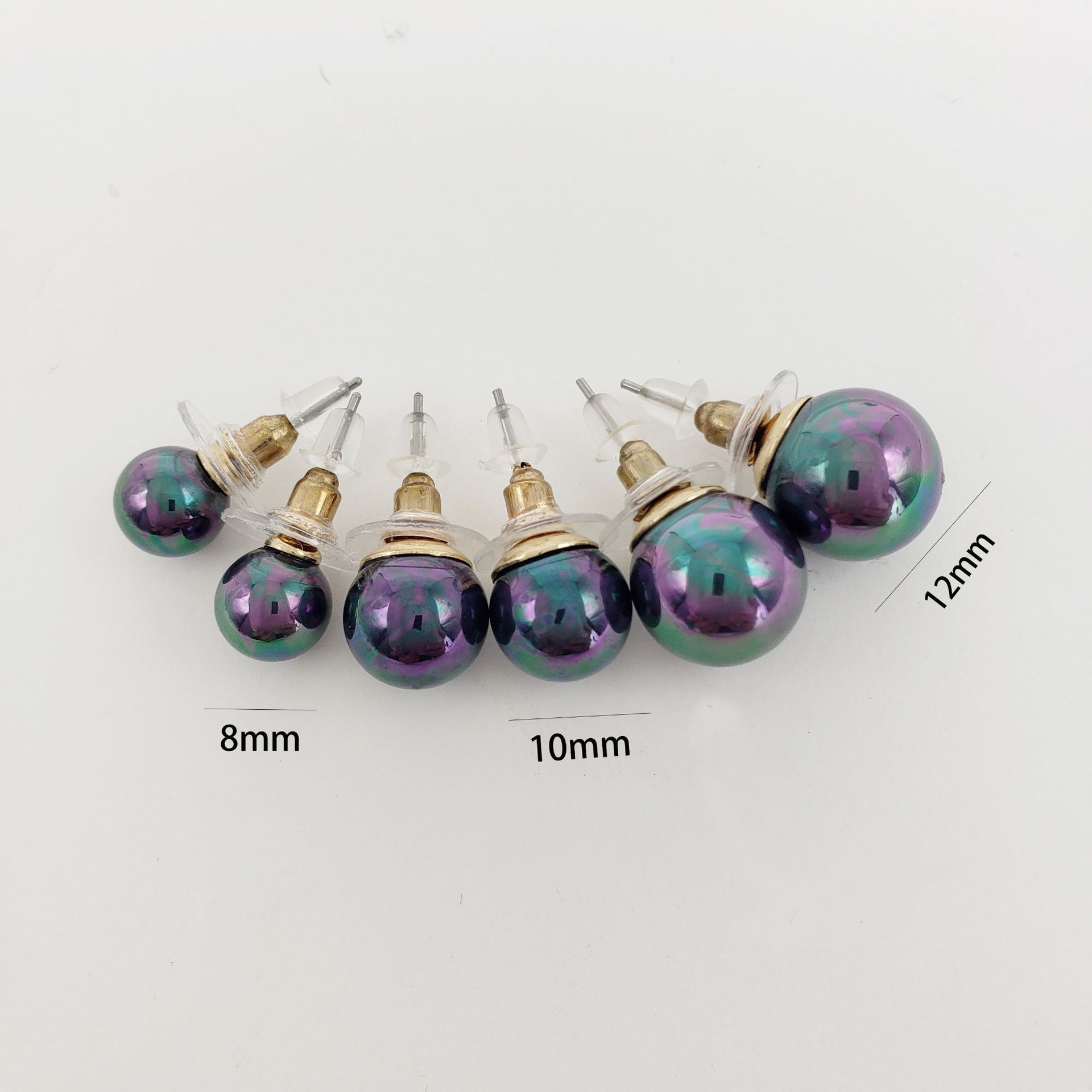Simple Style Round Copper Plating Inlay Pearl Ear Studs 1 Set
