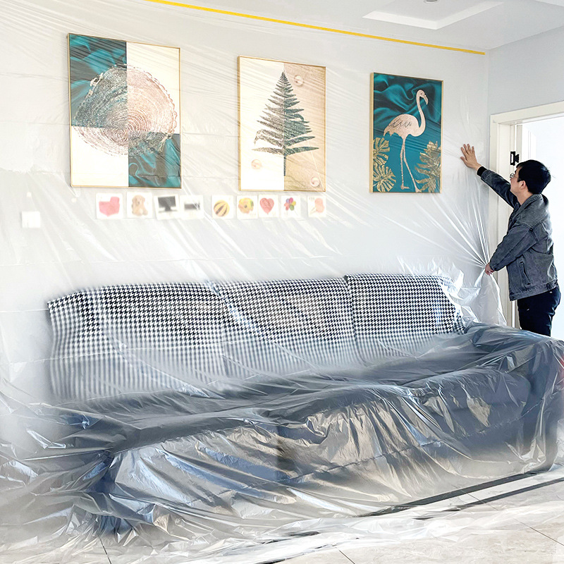 Decoración del hogar película protectora a prueba de polvo pintura de pulverización de automóviles película de protección de muebles armario pared sofá cubierta película plástica