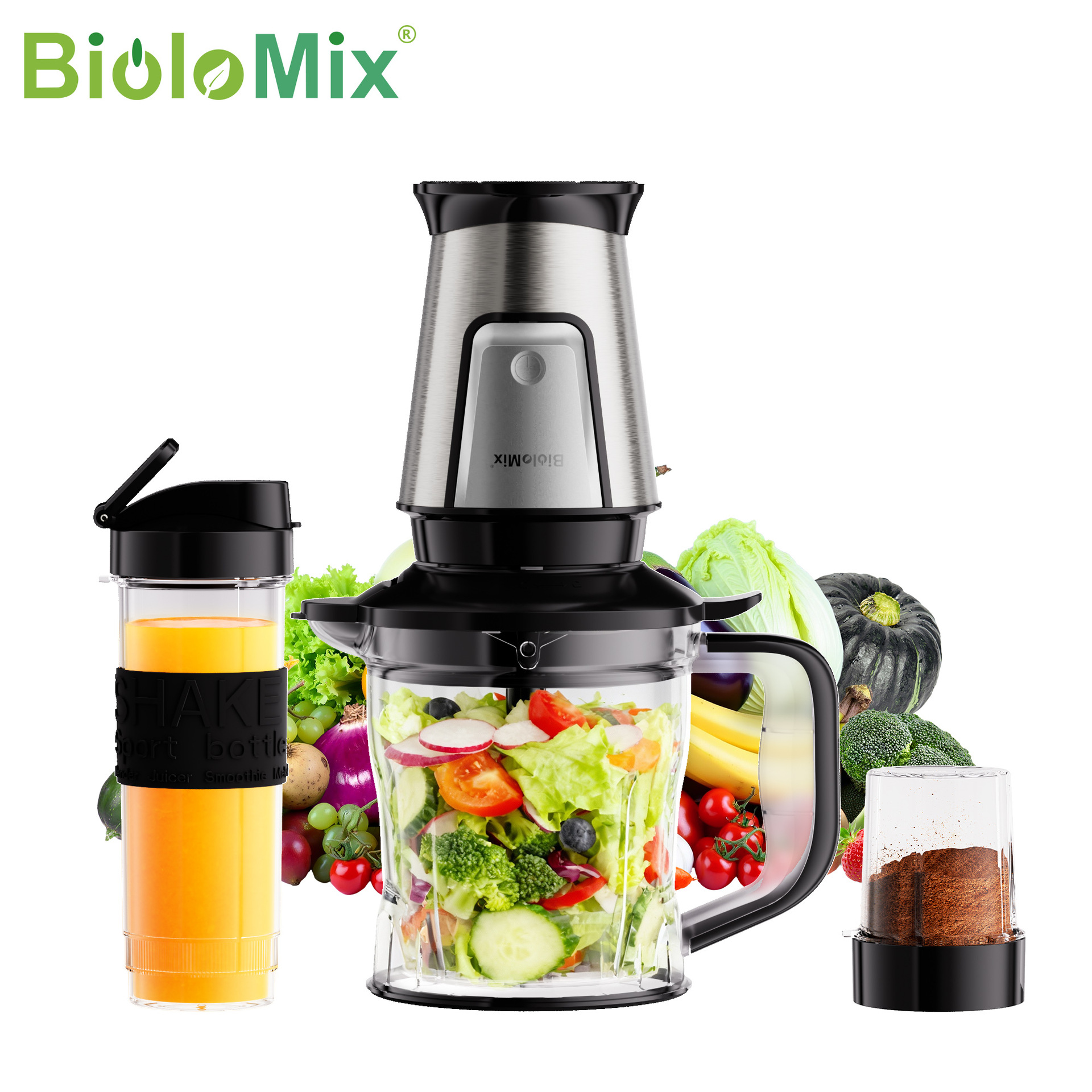 Licuadora eléctrica multifuncional transfronteriza para el hogar, exprimidor, molinillo, procesador de alimentos de cocina, picadora de carne