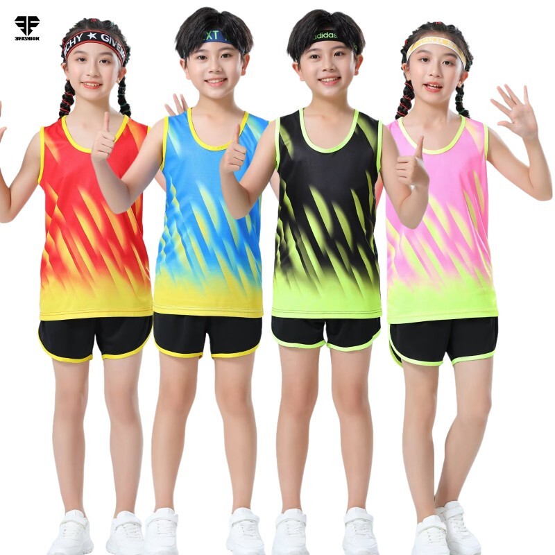 Summer Track and Field Clothing Set for Children, Boys and Girls, Sports Training Uniforms for Primary and Secondary School Students, Physical Examination Vests, Competition Sportswear Summer Track and Field Clothing Set for Children, Boys and Girls, Sports Training Uniforms for Primary and Secondary School Students, Physical Examination Vests, Competition Sportswear