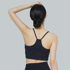 歐美瑜伽服背心女運動內衣夏內搭高彈健身上衣外穿含胸墊運動背心