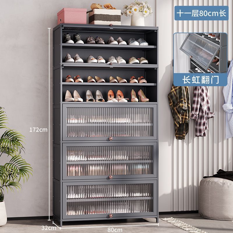 Estante de zapatos multicapa doméstico ligero a prueba de polvo armario de zapatos puerta de entrada estante multifuncional piso armario de almacenamiento de zapatos