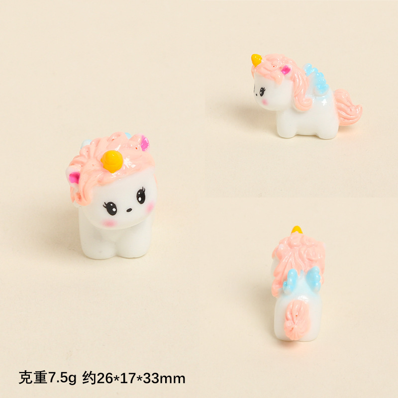 かわいい樹脂ユニコーンクラウドかわいい diy ジュエリーアクセサリーキーホルダーアクセサリーデスクトップ車の装飾品|undefined