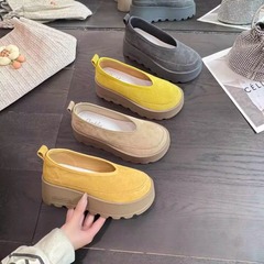 2025新型欧品浅口ベーケン靴女性韓国版の厚い底が高くなりました。