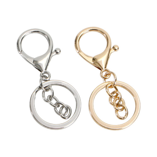 Manufacturer supplies jewelry accessories, metal keychains, lobster clasp three-piece set, four-section chain, pendant accessories wholesale