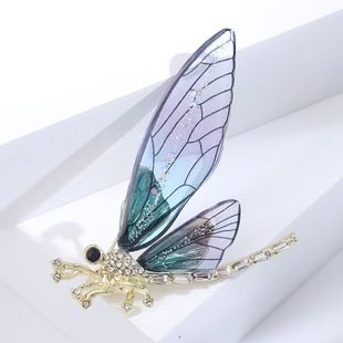 Green Purple 2 Color Niche Design Advanced Sense Dragonfly Brooch Light Luxury Suit Pin Personality Fashion Corsage Accessories
