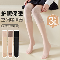 エアコンソックス、ニーパッド付きカットソックス、女性用夏用薄手ロングソックス、破れにくい耐久性のあるカラフルな綿製オーバーニーソックス、卸売
