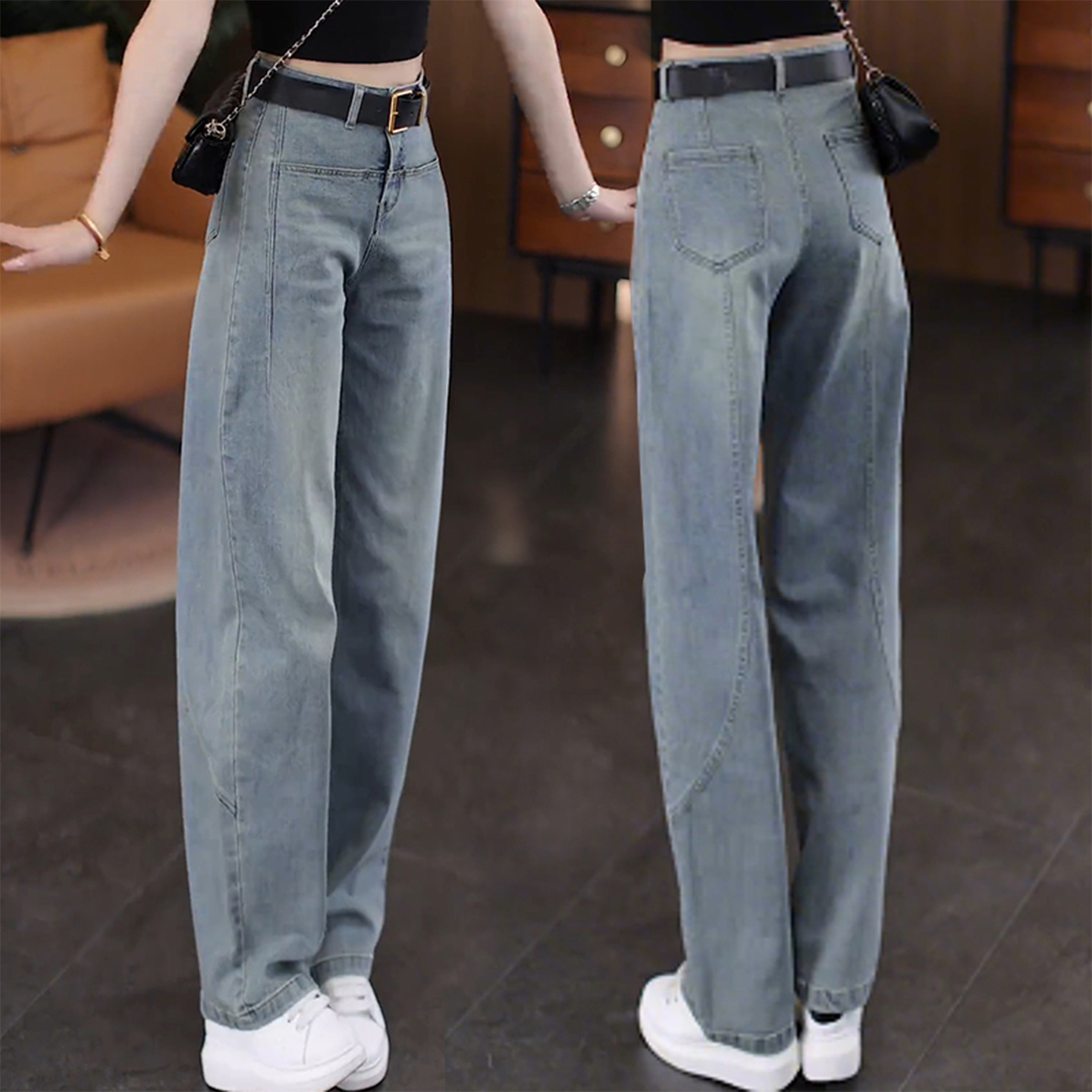 하늘색 바지