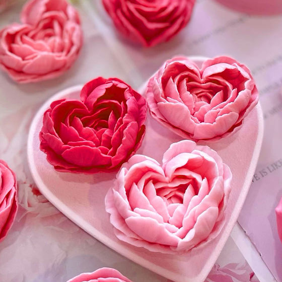 Exquisite Love Rose Flower Aromatherapy Candle Mold DIY Rose Candle Accompanying Hand-expanding Fragrant Stone Glue Dropping Grinding Tool