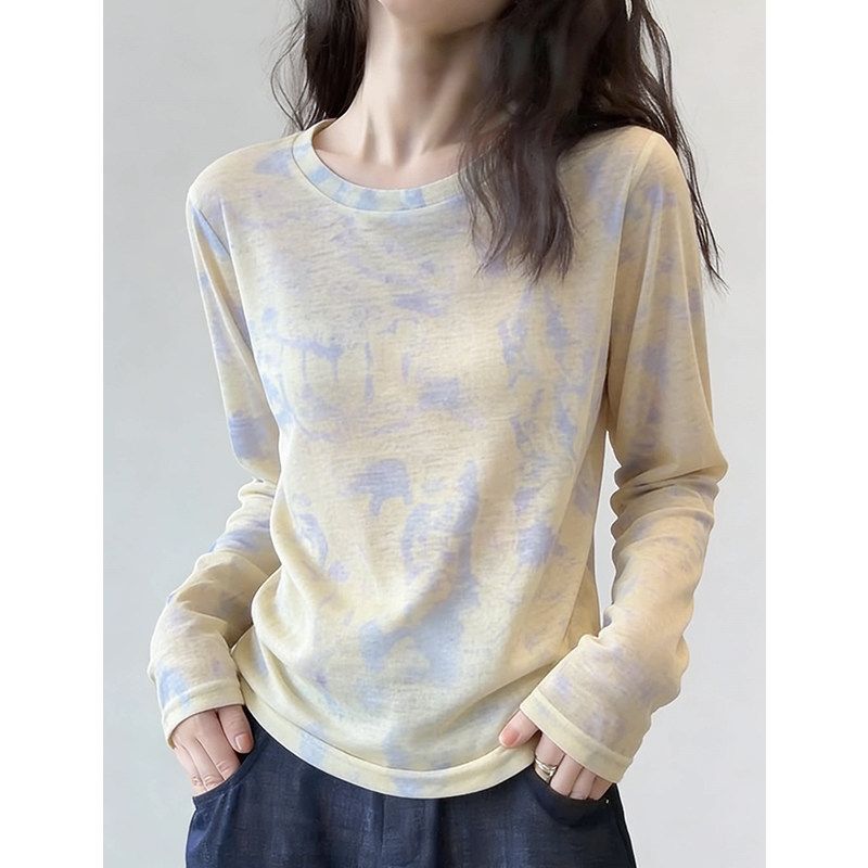 Stunningly Beautiful Design with Gradient Color Sun-Protective Long-Sleeve T-Shirt for Women, Exquisite and Unique Lyocell Cover-Up Sheer Top Stunningly Beautiful Design with Gradient Color Sun-Protective Long-Sleeve T-Shirt for Women, Exquisite and Unique Lyocell Cover-Up Sheer Top