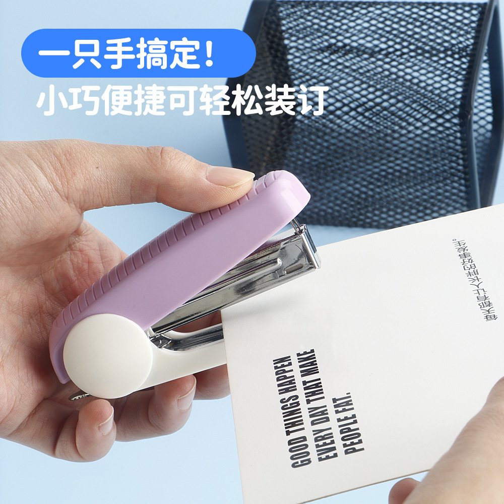 10 # grapadora mini pequeña grapadora de papel de prueba de macarón para estudiantes papelería oficina pequeña grapadora doméstica