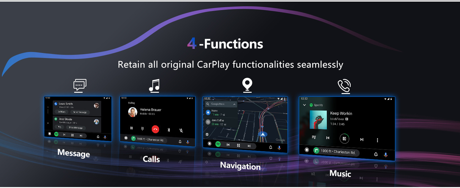 Cross-border 2-in-1 CarPlay box, wired to wireless Android AUTO adapter, car-machine interconnection box