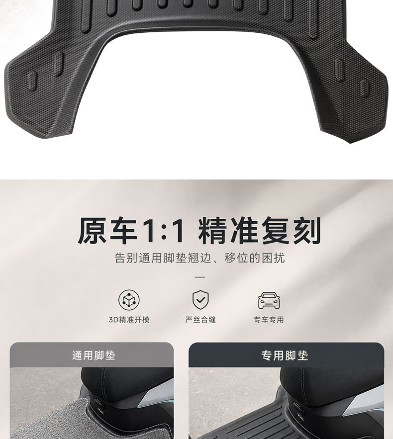 Suitable for Yadi T35-W Electric Vehicles, Thickened Waterproof and Anti-Slip Soft Rubber Foot Pads, Special Foot Pads for Electric Motorcycles