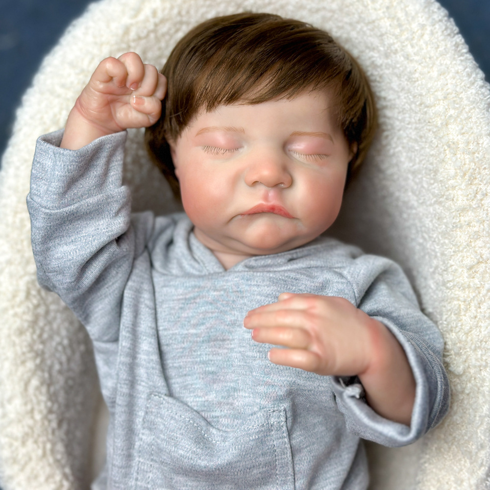 Muñecas de juguete D venta caliente comercio exterior 17 pulgadas muñecas bo Re bebé en stock l suministro transfronterizo rn muñecas ol Henghua