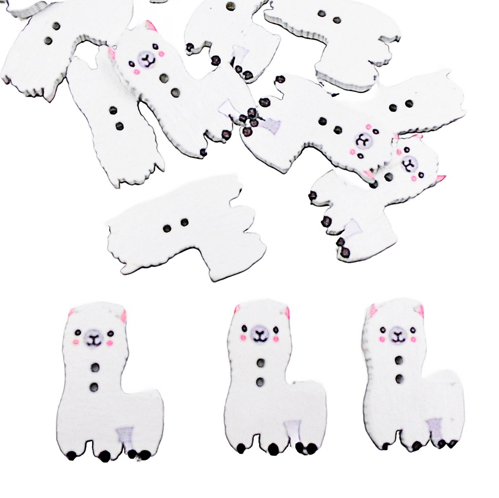 DIY pintado de dibujos animados perro cabeza botón de madera accesorios de ropa para niños cabeza de perro botón de madera 50 piezas un paquete