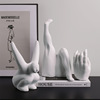 北歐創意人體藝術擺件白色陶瓷桌面書櫃樣板間軟裝飾品工藝品陳設