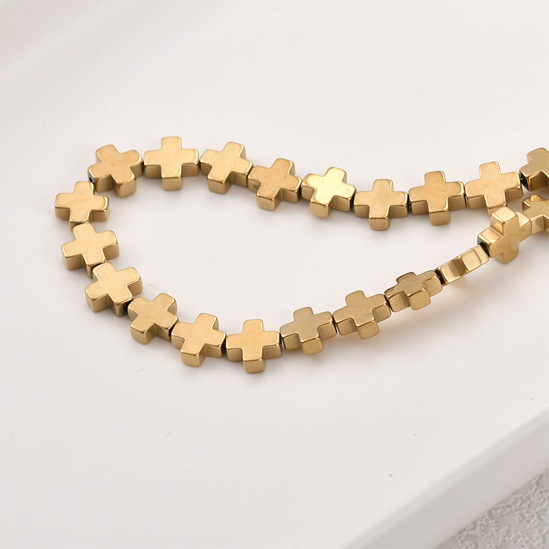 Black gallstone plated with real gold, color-retaining starburst shell rose spacer beads, DIY handmade beaded bracelet and necklace accessories