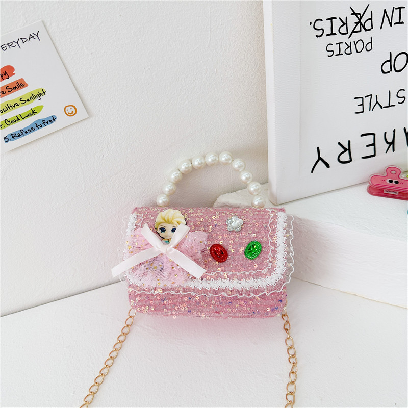 Nuevo bolso infantil bolso de moda de perlas bolso de hombro casual chaqueta de chicas bolso de cadena diagonal