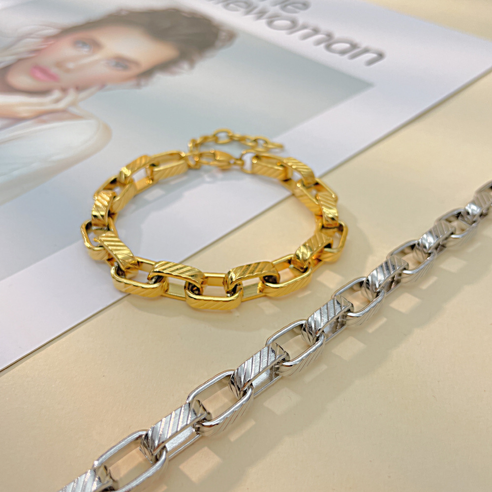 Titanium Bracelet Chain Link For Men And Women Modern Accessory_voghion.com