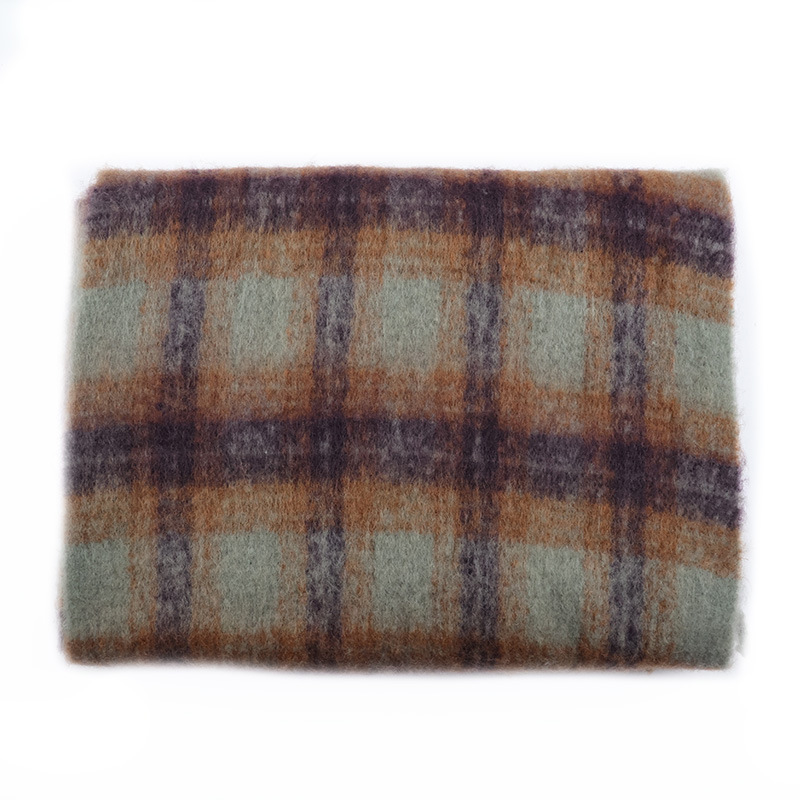 Bellissimo schema di colori ~ Sciarpa artistica in finto cashmere verde per studentesse, sciarpa calda in mohair spesso, scialle lungo_voghion.com